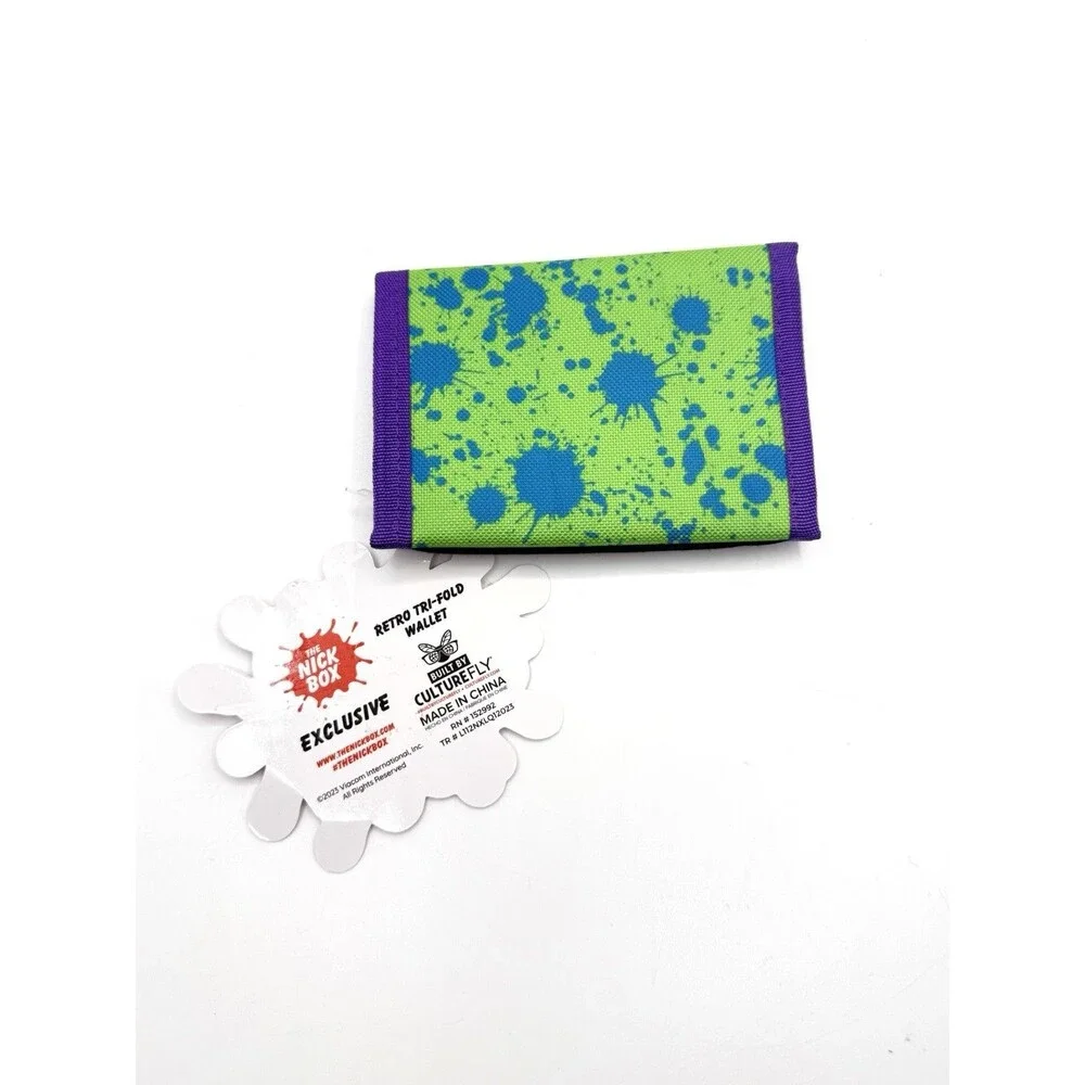Nickelodeon Splat Retro Style Tri Fold Wallet The Nick Box Culturefly NEW W/Tag
